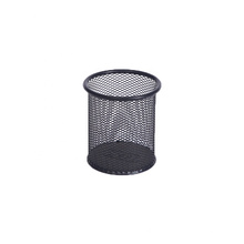 Metal wire mesh stationery round pen container fashion simple grid pen holder multi-functional desktop storage pen holder custom